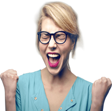 A white woman with blond hair wearing black eyeglasses clenches her fists and appears to be yelling. Perhaps she's frustrated about a lack of engagement at her church?